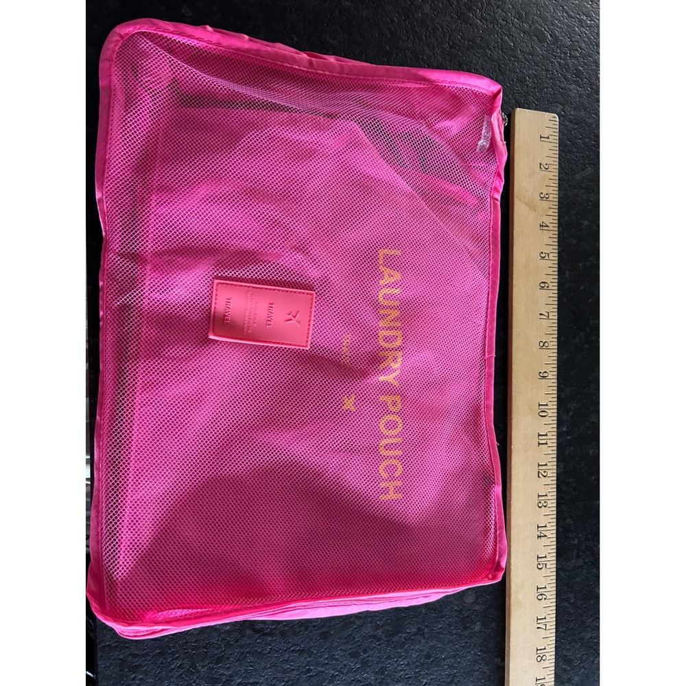 6 Piece Travel Packing Cubes Set Hot Pink Luggage Organizer Laundry Pouches